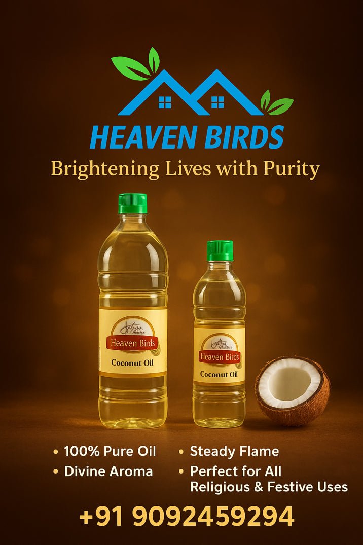 Heaven Birds Pure Cold Pressed Coconut Oil 1000 ml | Wooden Virgin Coconut Oil - Heaven Birds