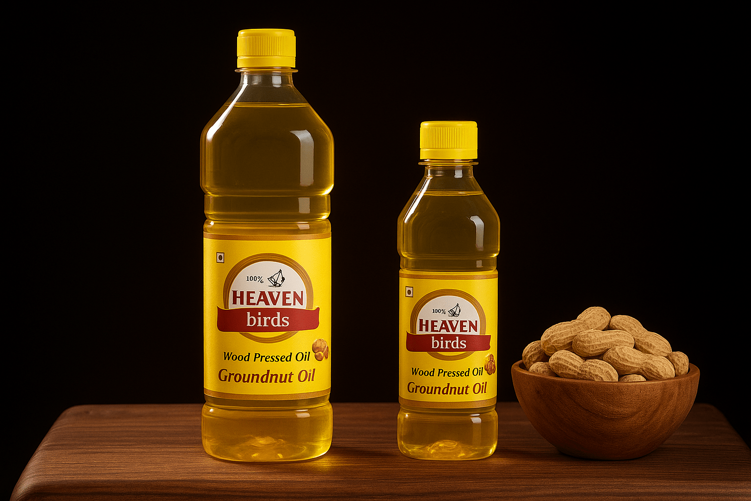 Heaven Birds Pure Cold Pressed Groundnut Oil 1000ml